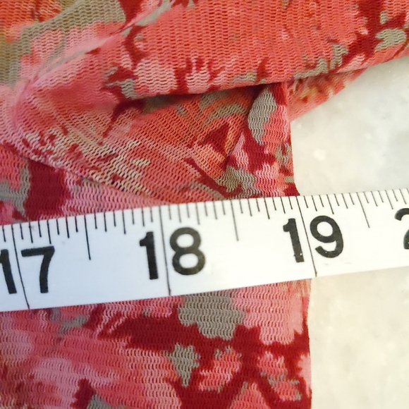 JH Collectibles Women's Large Nylon Mesh Stretch 3/4 Sleeves V-Neck Pink Gray - Picture 10 of 15